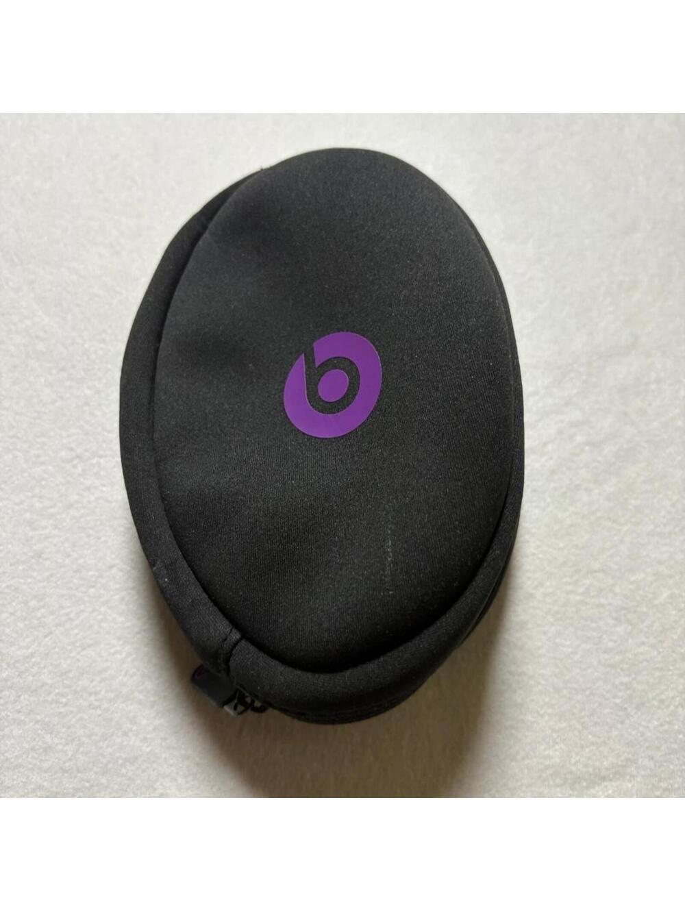 Beats by Dre Soft Zipper Case Black with Purple Logo for Headphones